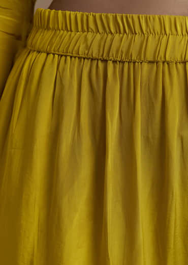 Yellow Asymmetric Kurta and Palazzo Set