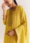Yellow Banarasi Georgette Kurta Set With Zardosi And Cutdana Work