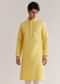 Yellow Banarasi Silk Kurta Set