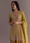 Yellow Chinon Embroidered Kurta Palazzo Suit With Dupatta