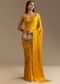 Yellow Chinon Saree With Cutdana Embroidery