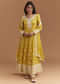 Yellow Cotton Anarkali Suit With Delicate Resham Work