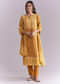 Yellow Crepe Kurta Set With Indie Print And Moti Work