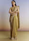 Yellow Crush Tissue Saree With Gota Zari And Beads Embroidery
