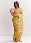 Yellow Dola Silk Paithani Saree With Dollar Butti And Multicolor Motif