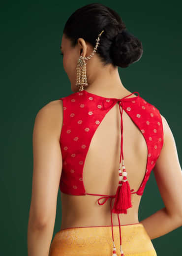 Yellow Dola Silk Saree With Butti Weave