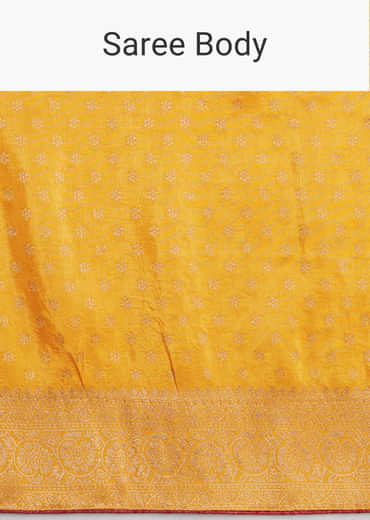 Yellow Dola Silk Saree With Butti Weave