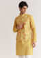 Yellow Floral Printed Jacket Kurta Set