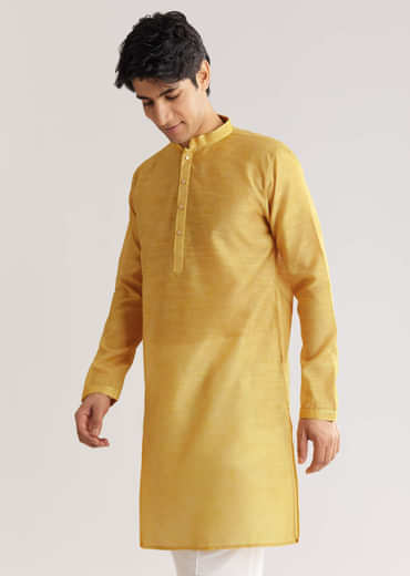 Yellow Floral Printed Jacket Kurta Set