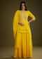 Yellow Georgette Gotta Lace Kurta Set With Cut Dana and Sequins Embellishments