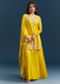 Yellow Georgette Kurta Skirt Set With Sequins Work And Dupatta