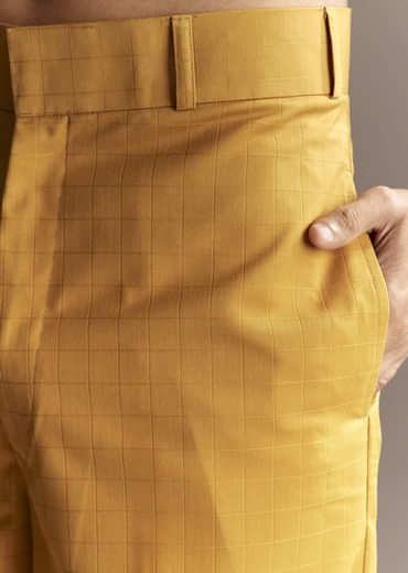 Yellow Kurta Jacket Set With Palazzo Pants