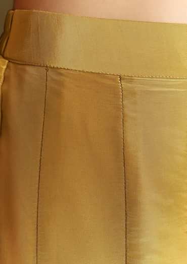 Yellow Palazzo Suit With Resham Kurta Dupatta