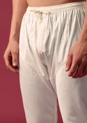 Yellow Printed Kurta Set In Silk