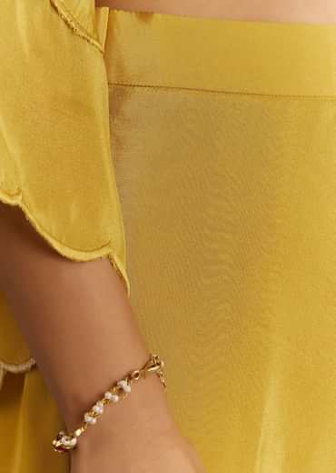 Yellow Resham Embroidered Kurta Dhoti Set With Draped Dupatta And Belt