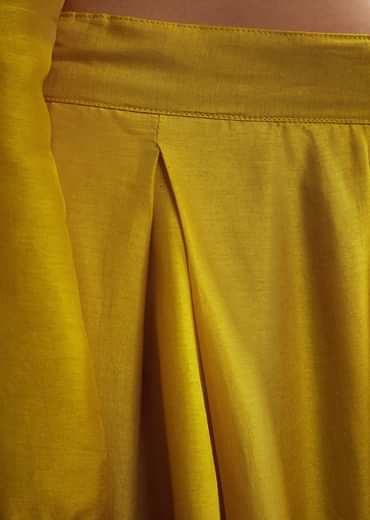 Yellow Russian Silk Palazzo Suit With Cut Dana And Sequins Work