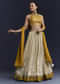 Yellow Satin Bridesmaid Lehenga With Hand Dyed Chevron Print Choli