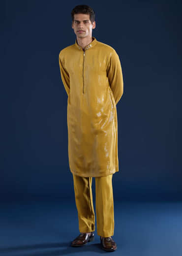 Yellow Sequin Kurta Set