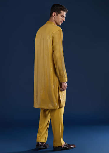 Yellow Sequin Kurta Set