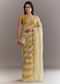 Yellow Shaded Glass Tissue Saree With Cutdana Embroidery And Scallop Border