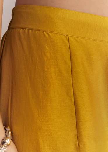 Yellow Sharara Set With Zari Cape