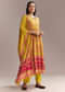 Yellow Silk Anarkali Suit With Multicolour Print