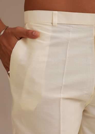 Yellow Silk Kurta Set With Embroidery