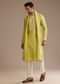 Yellow Silk Embroidered Kurta Set With Dupatta