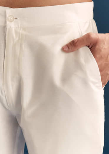 Yellow Silk Foil Kurta Set For Men With Sequins Embroidery