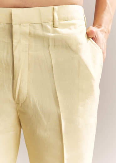 Yellow Silk Kurta Jacket Set For Men With Heavy Embroidery