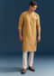 Yellow Silk Kurta Set For Men