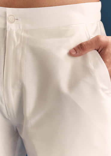 Yellow Silk Kurta Set For Men