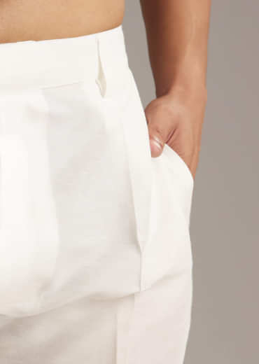 Yellow Silk Kurta Set For Men With Mirror And Thread Work