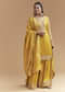 Yellow Silk Palazzo Suit With Hand Embroidery