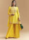 Yellow Silk Palazzo Suit With Sequins Work