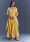 Yellow Tissue Anarkali Suit With Sequins And Zari Work