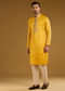 Yellow Tissue Kurta Set For Men With Zari And Sequins Work