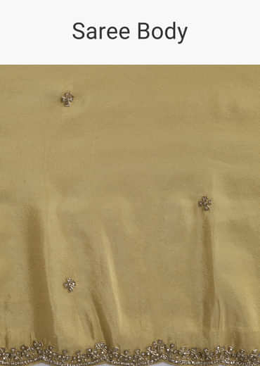 Yellow Tissue Saree With Cutdana And Stone Embroidery