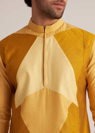 Yellow Abstract Kurta Set