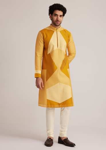 Yellow Abstract Kurta Set