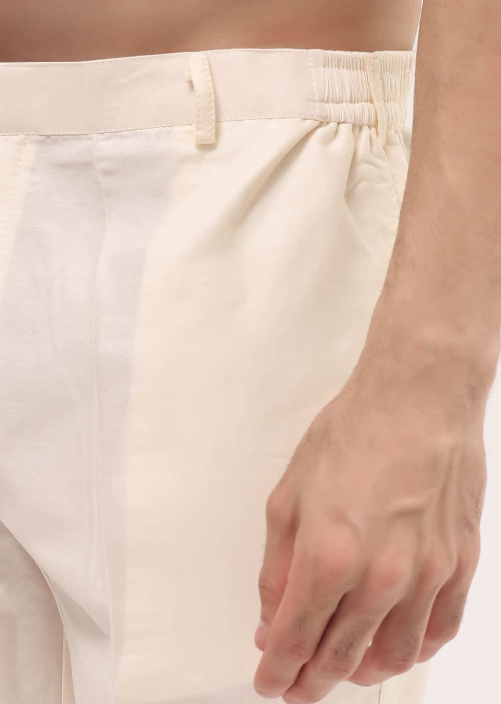 Yellow Bud Embroidered Silk Kurta Set For Men