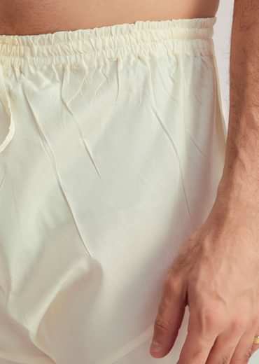 Yellow Embroidered Silk Kurta Set