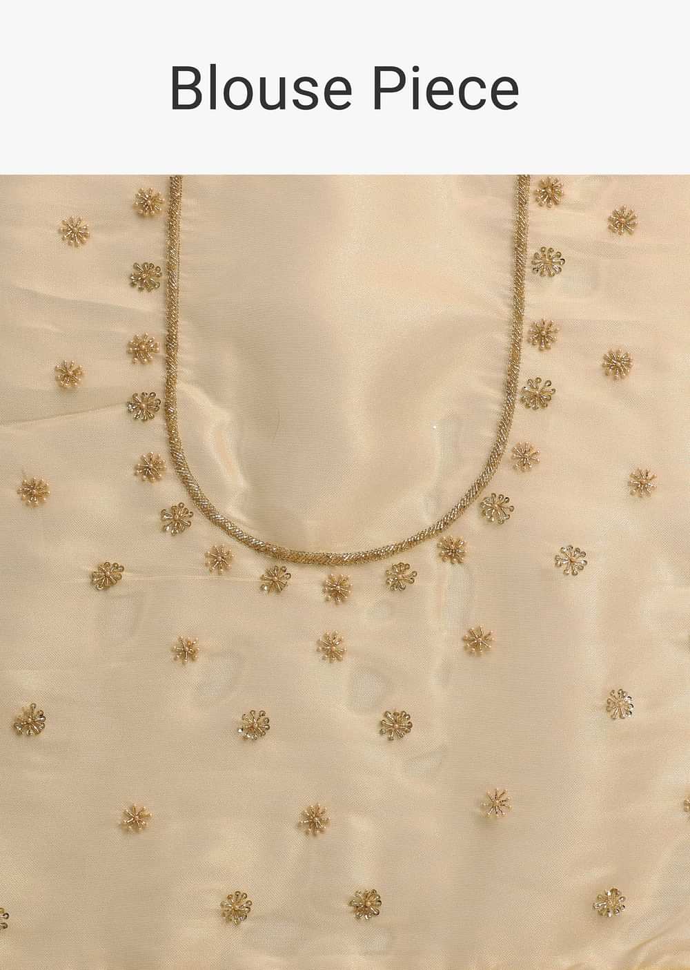 Yellow Embroidered Tissue Saree With Unstitched Blouse