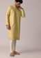 Yellow Festive Silk Kurta Set For Men