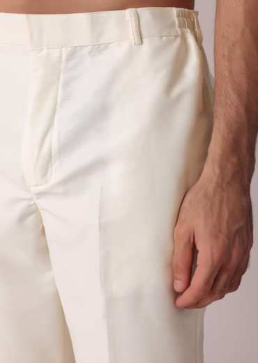 Yellow Floral Printed Silk Kurta Set For Men