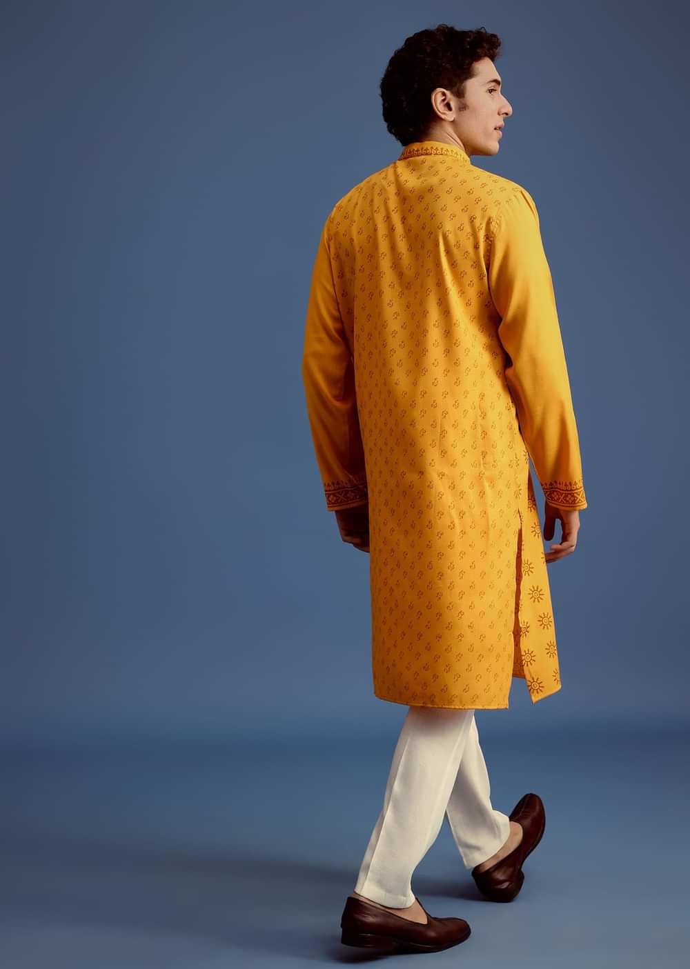 Yellow Hand Block Printed Kurta Set