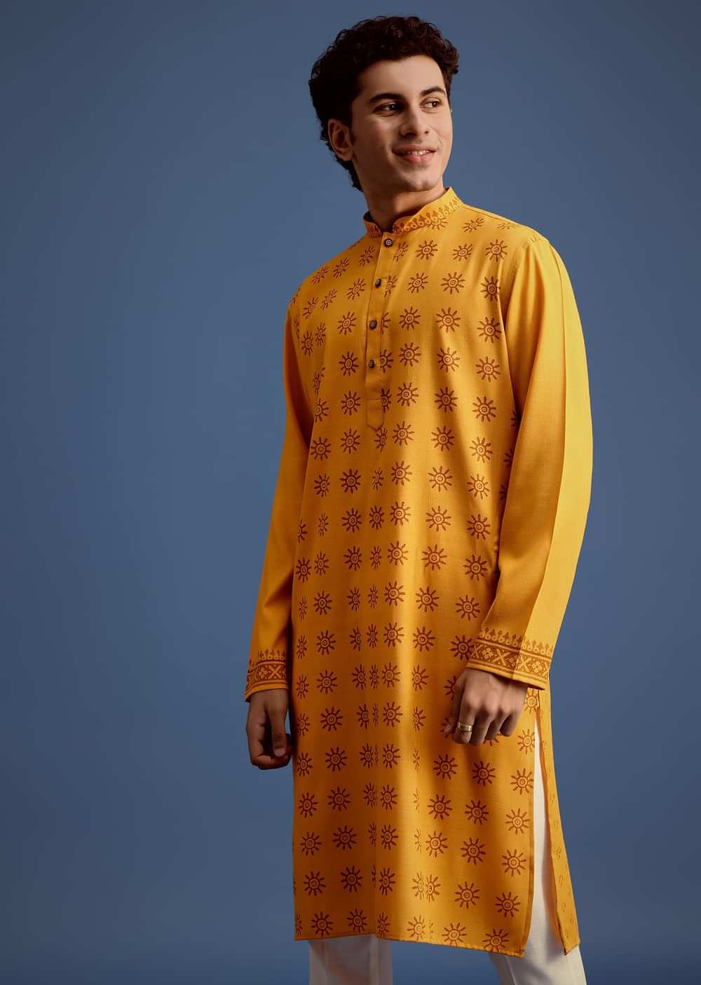 Yellow Hand Block Printed Kurta Set