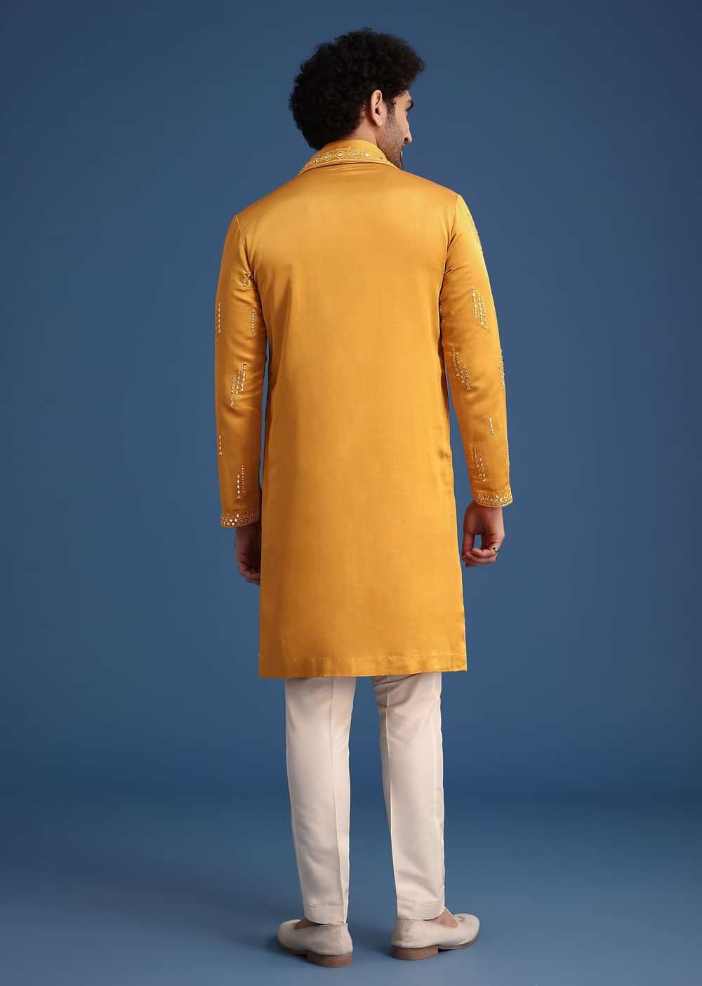 Yellow Silk Blend Kurta Pant With Dupatta