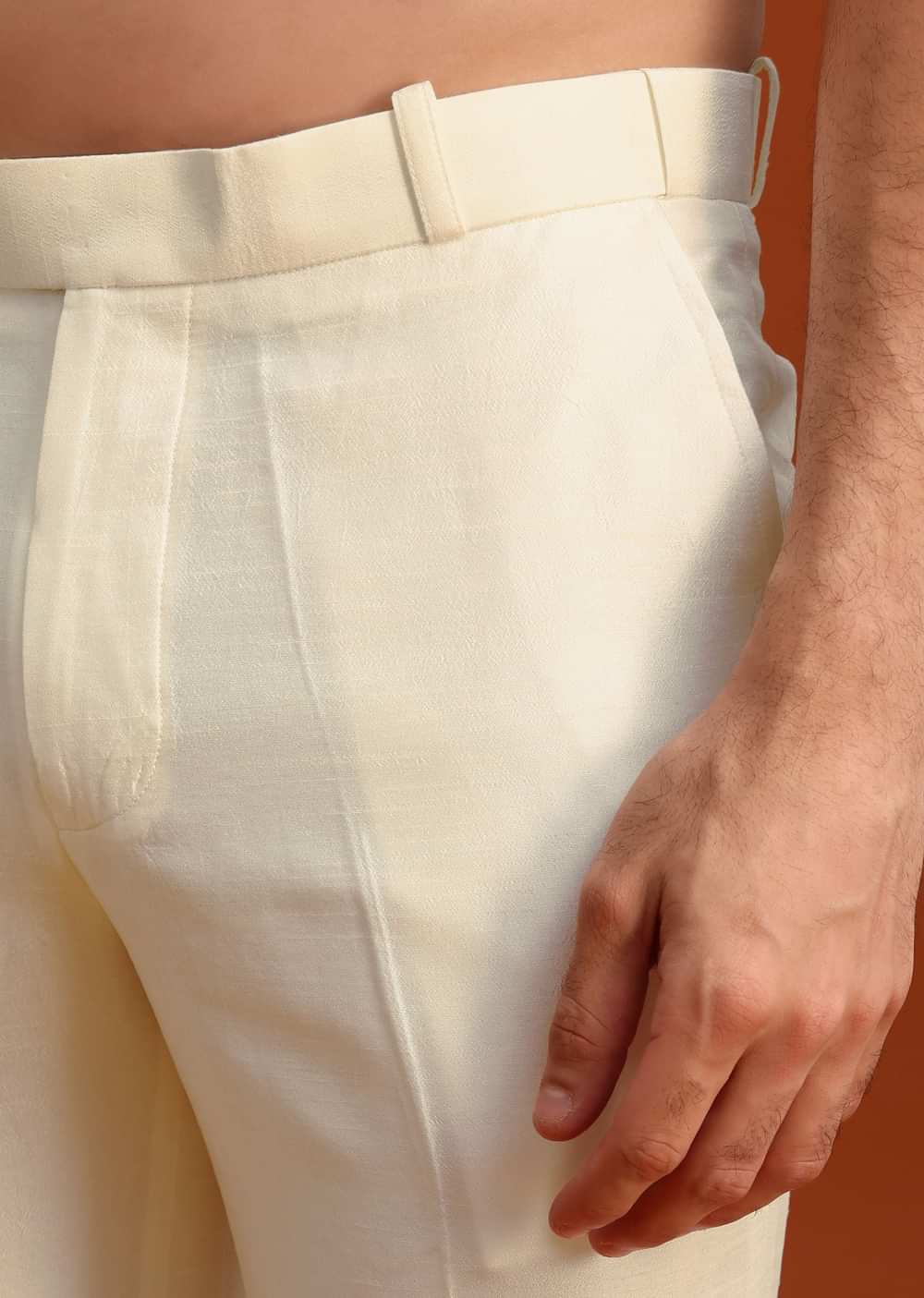 Yellow Silk Indo Western And Kurta Set With French Knots