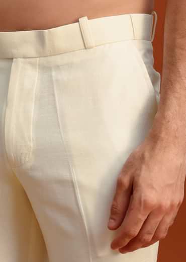 Yellow Silk Indo Western And Kurta Set With French Knots